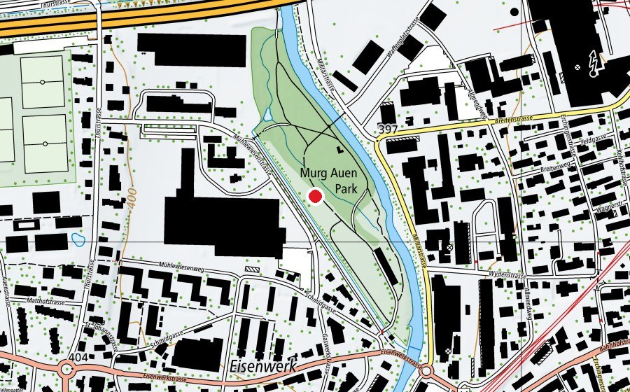 Map showing the location of Bocciabahn (Sports field)