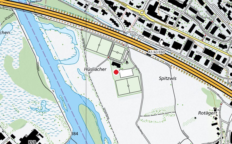 Map showing the location of Bocciabahn (Sports field)