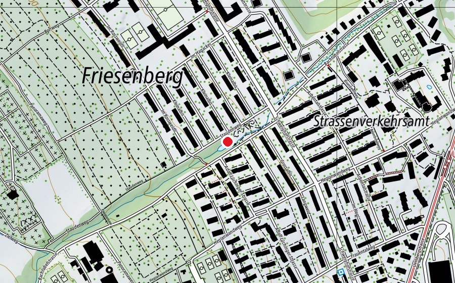 Map showing the location of Bocciaclub FGZ Zürich (Sports field)