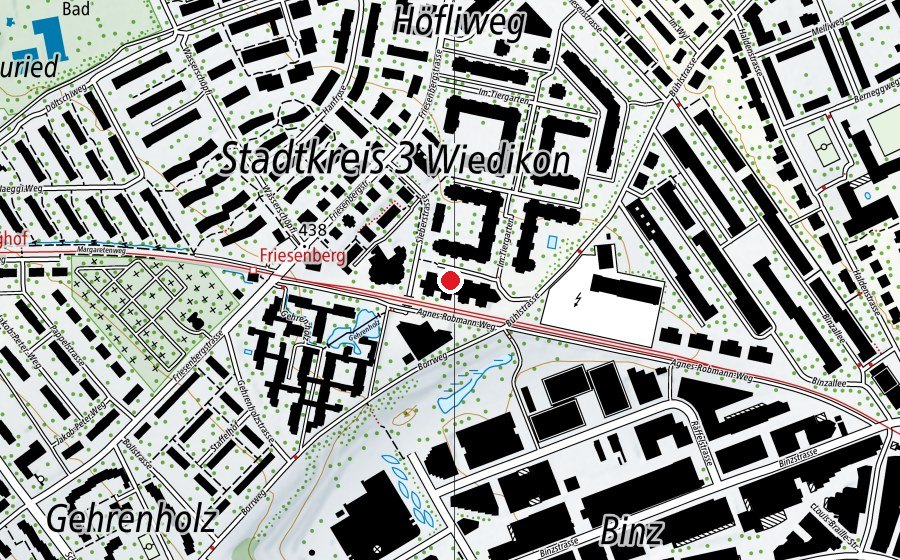 Carte indiquant l’emplacement de Bogensportzentrum Zürich (Terrain de sport)
