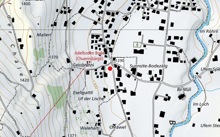 Karte mit dem Standort von Bolzplatz (Sportplatz)