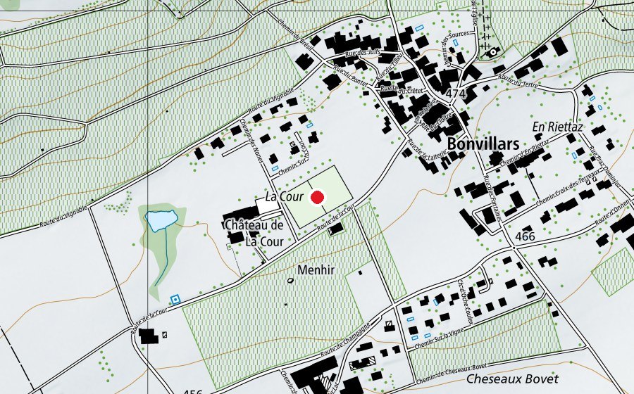 Map showing the location of Bonvillars FC (Sports field)