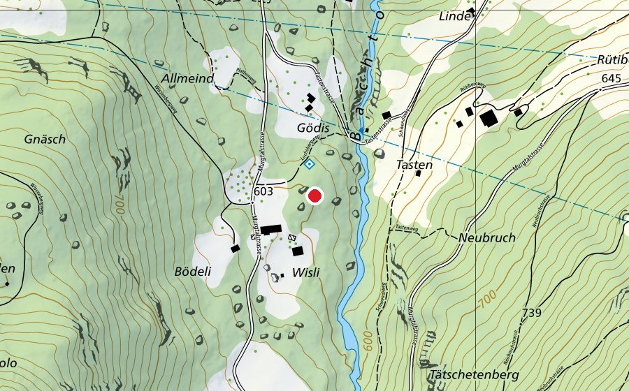 Map showing the location of Bouldersektor Steibrächer (Sports field)