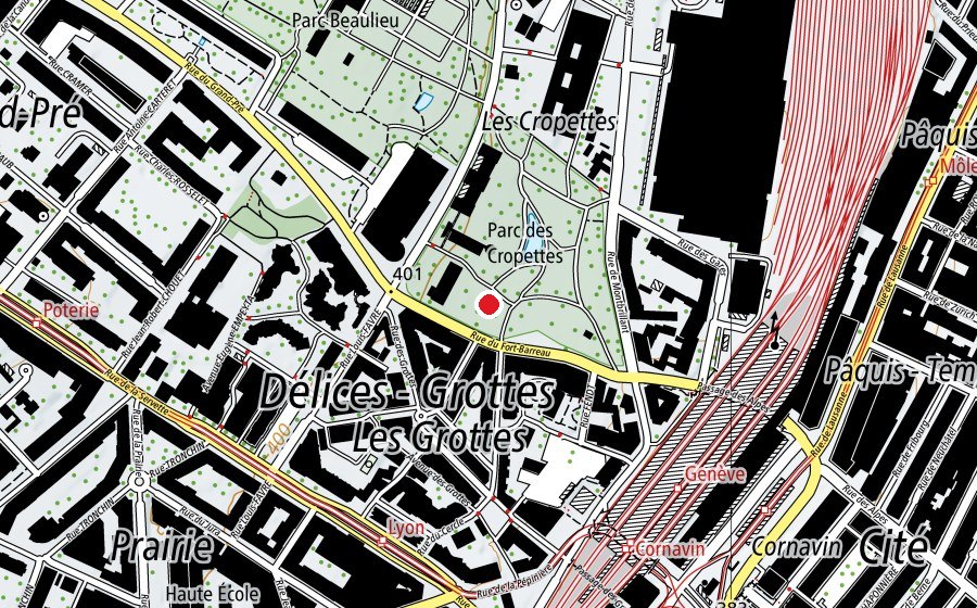 Mappa con la posizione di Boulodrome cropettes (Campo sportivo)