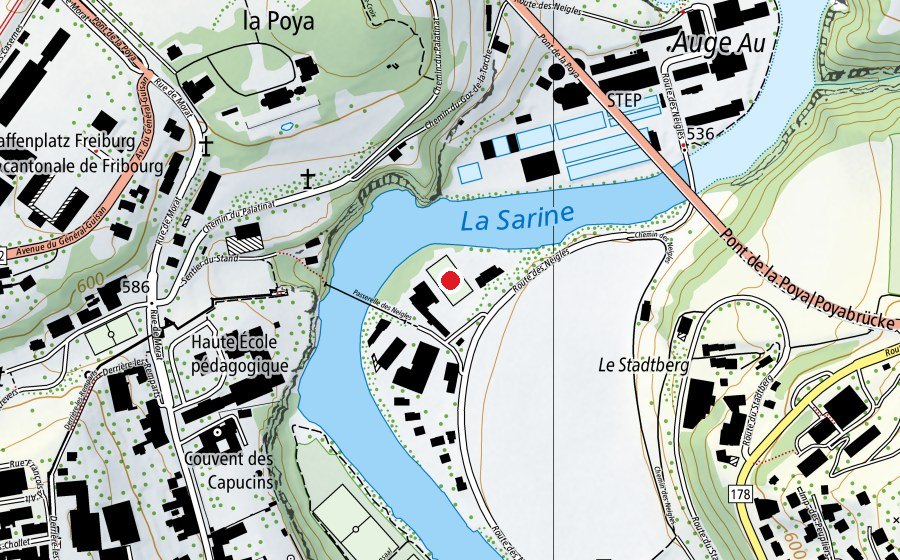 Map showing the location of Boulodrome des Neigles (Sports field)
