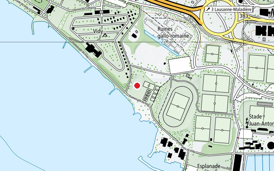 Carte indiquant l’emplacement de Bowl de Vidy (Terrain de sport)