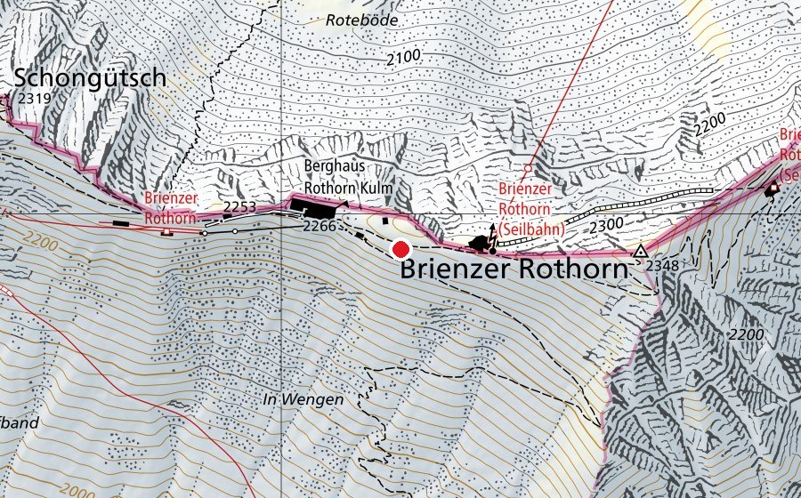 Map showing the location of Brienzer Rothorn Startplatz SO-SW (Sports field)