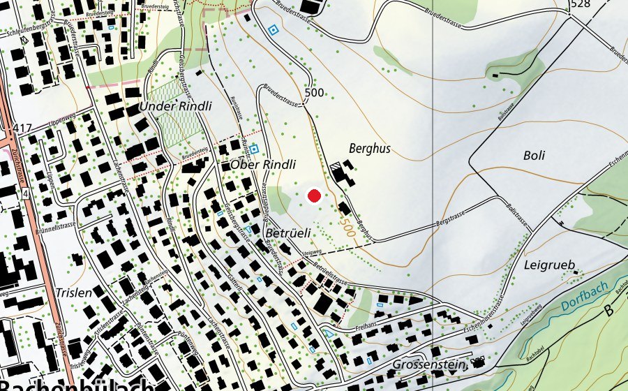 Mappa con la posizione di Bruederschwinget (Campo sportivo)