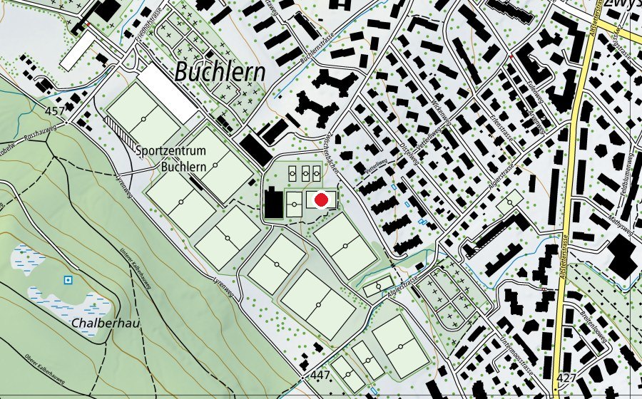 Mappa con la posizione di Buchlern KR11 (Campo sportivo)