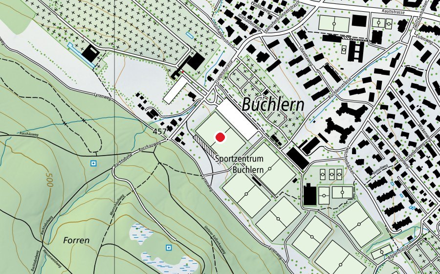Map showing the location of Buchlern R10 (Sports field)
