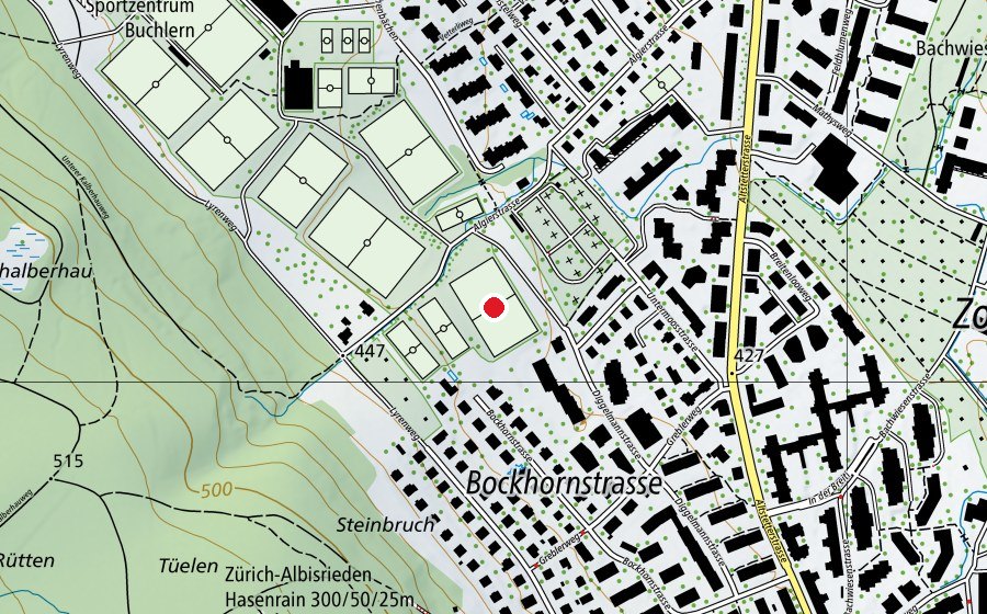 Carte indiquant l’emplacement de Buchlern R3 (Terrain de sport)