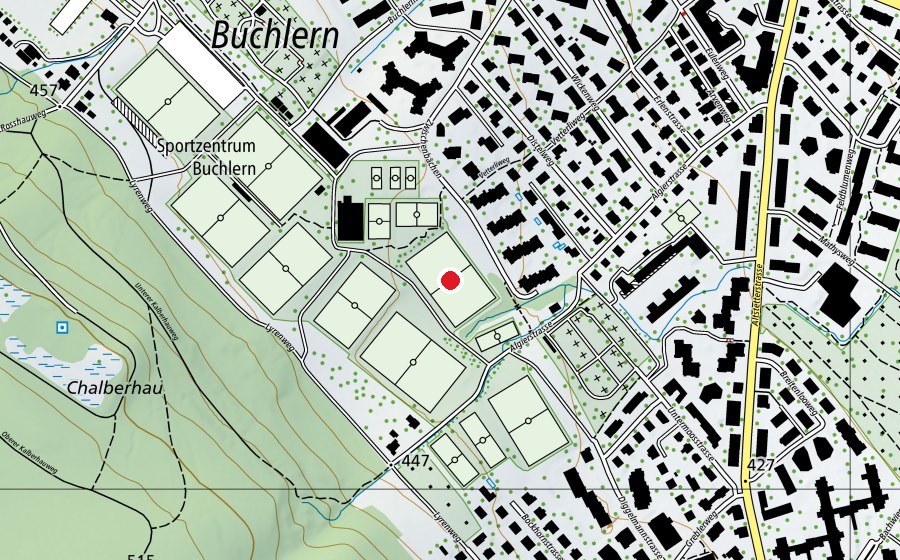 Carte indiquant l’emplacement de Buchlern R5 (Terrain de sport)