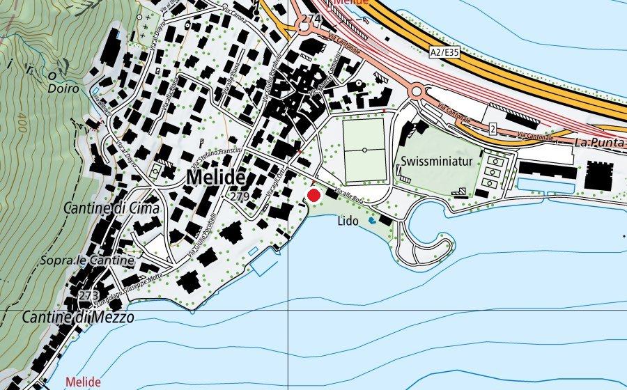 Carte indiquant l’emplacement de campetto (Terrain de sport)