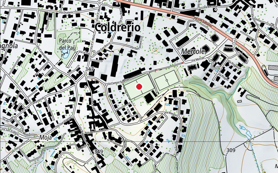 Carte indiquant l’emplacement de Campo da calcio Coldrerio (Terrain de sport)