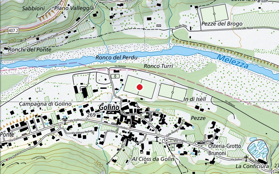 Mappa con la posizione di Campo di calcio 1 Golino (Campo sportivo)