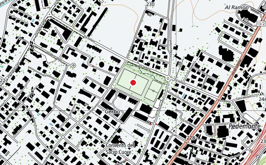 Carte indiquant l’emplacement de Campo Gerretta (Terrain de sport)