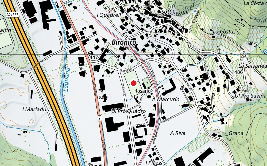 Carte indiquant l’emplacement de Campo Gesora (Terrain de sport)