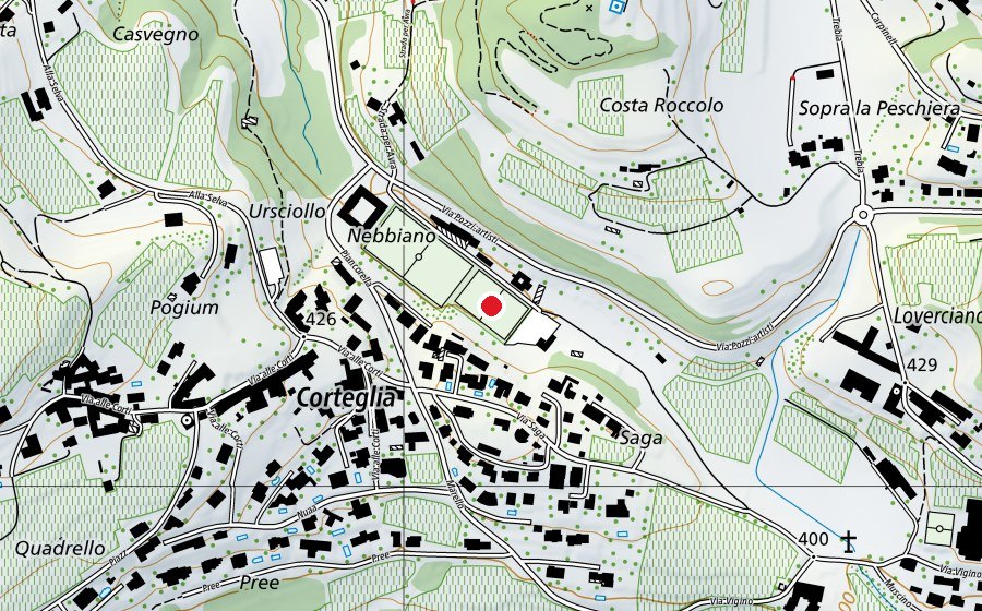 Karte mit dem Standort von Campo sintetico (Sportplatz)