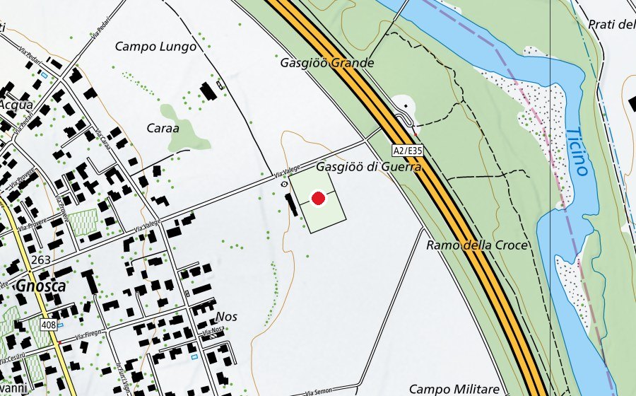 Mappa con la posizione di Campo Sportivo (Campo sportivo)
