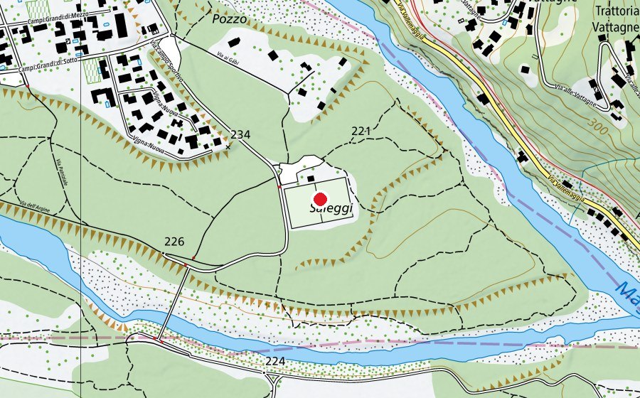 Mappa con la posizione di campo sportivo Tegna (Campo sportivo)