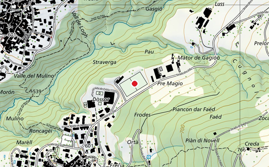 Carte indiquant l’emplacement de Campo Villa (Terrain de sport)