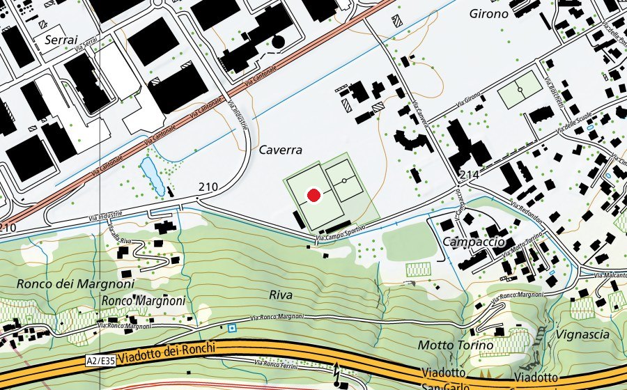 Map showing the location of Canvera (Sports field)