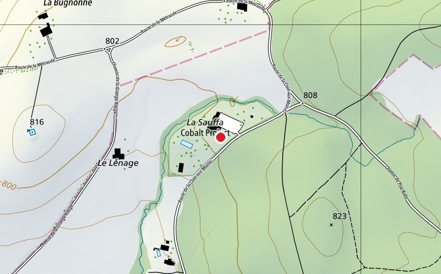 Carte indiquant l’emplacement de Cobalt Project (Terrain de sport)