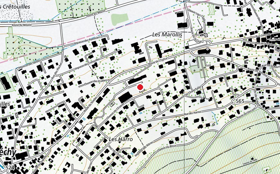 Mappa con la posizione di Cour de récréation (Campo sportivo)