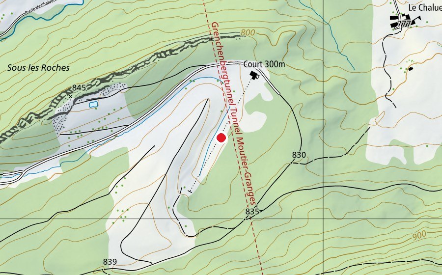 Carte indiquant l’emplacement de Court 300m (Terrain de sport)