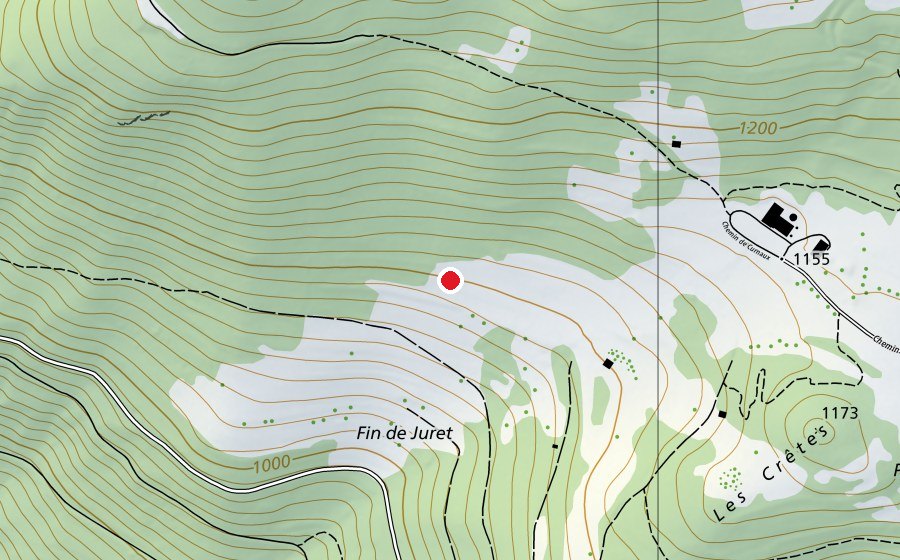 Carte indiquant l’emplacement de Curnaux d'en bas (Terrain de sport)