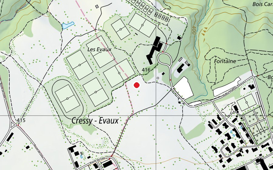 Mappa con la posizione di D1 (Campo sportivo)