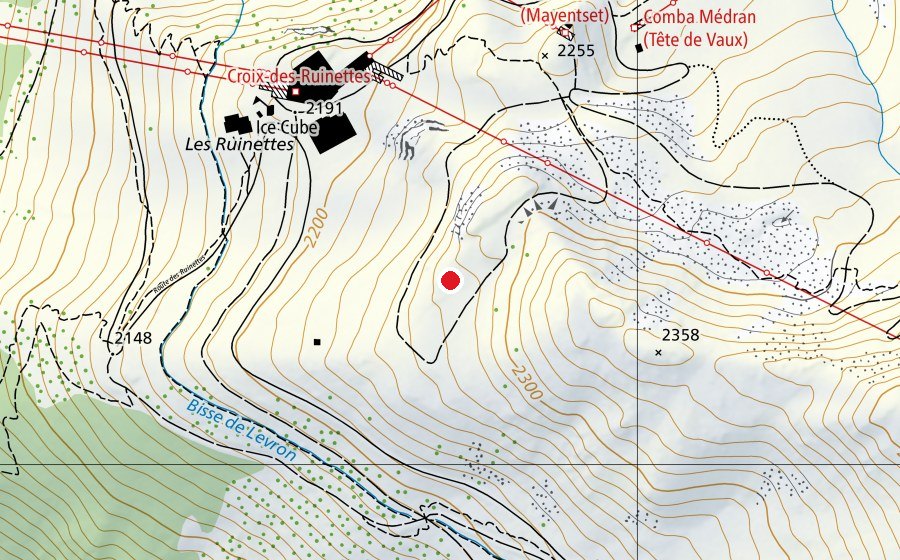 Mappa con la posizione di Décollage Les Ruinettes (Campo sportivo)