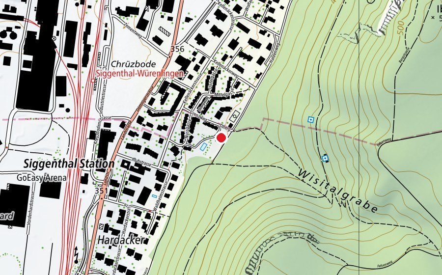 Mappa con la posizione di Dörfli-Tennis (Campo sportivo)