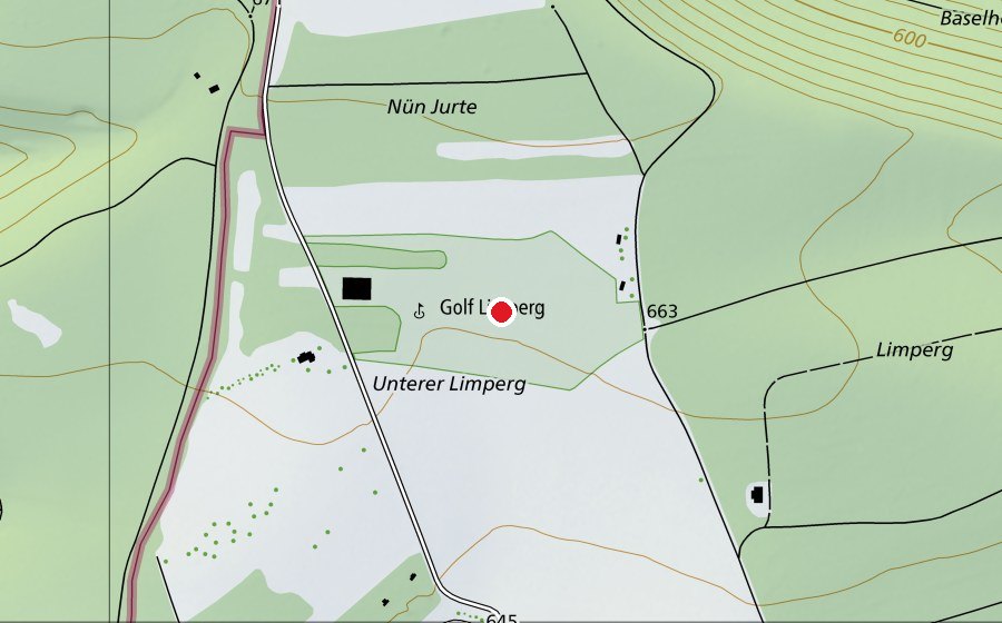 Mappa con la posizione di Driving Range (Campo sportivo)