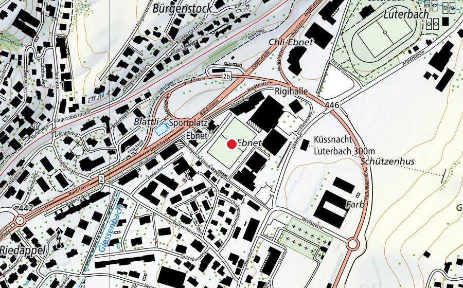 Mappa con la posizione di Ebnet Fussballplatz (Campo sportivo)