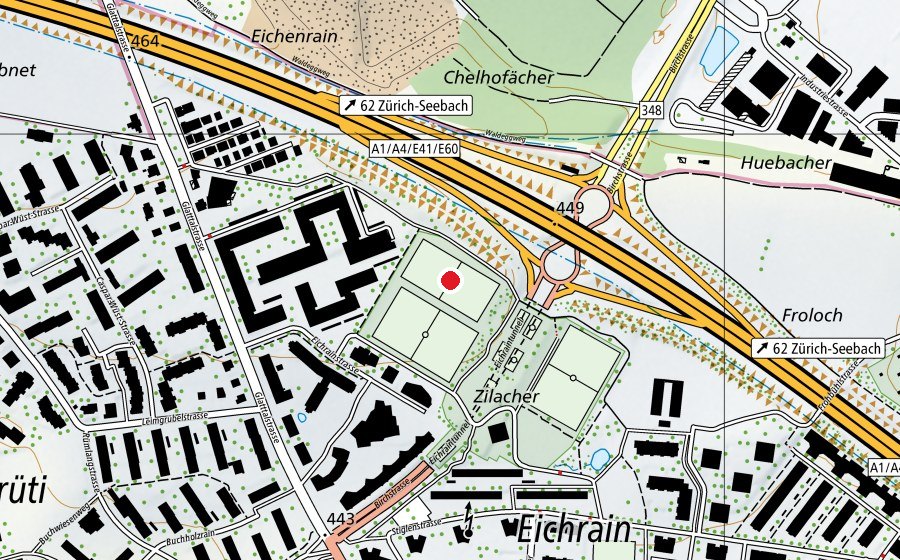 Mappa con la posizione di Eichrain KR3 (Campo sportivo)