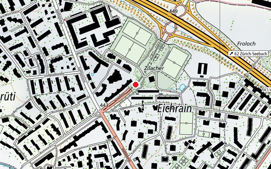 Carte indiquant l’emplacement de Eichrain T1 (Terrain de sport)