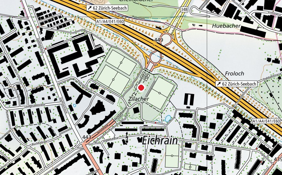 Carte indiquant l’emplacement de Eichrain T4 (Terrain de sport)