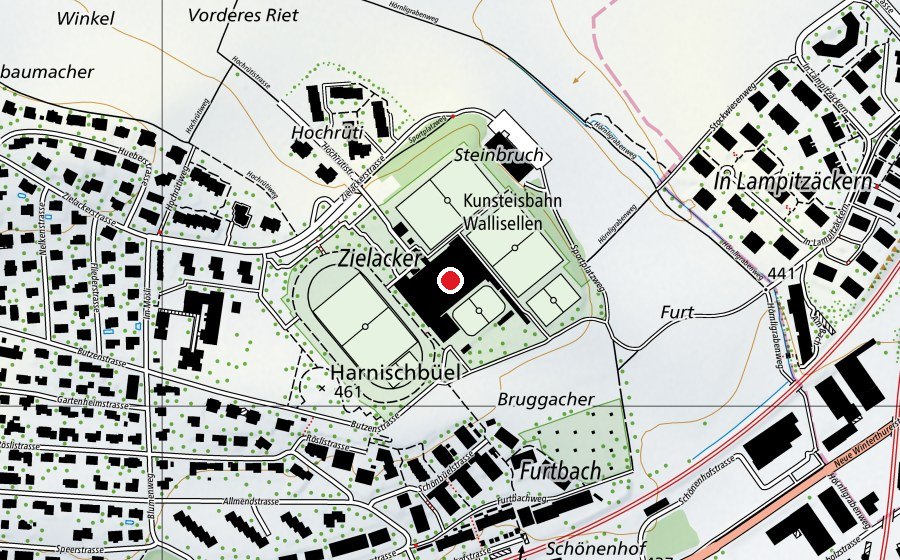 Carte indiquant l’emplacement de Eisfeld Winter World Wallisellen (Terrain de sport)