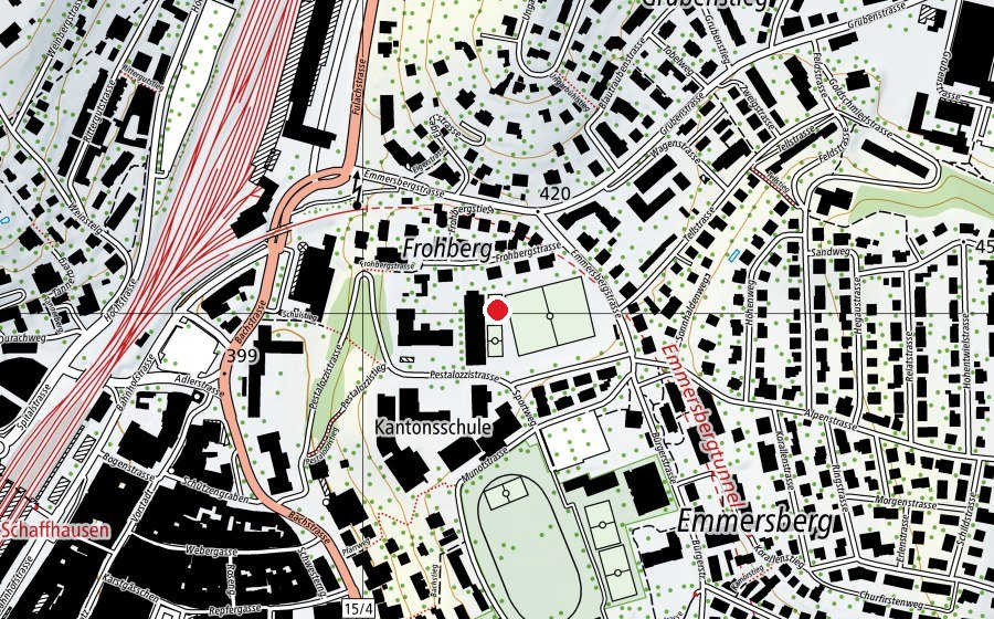 Karte mit dem Standort von Emmersberg (Sportplatz)