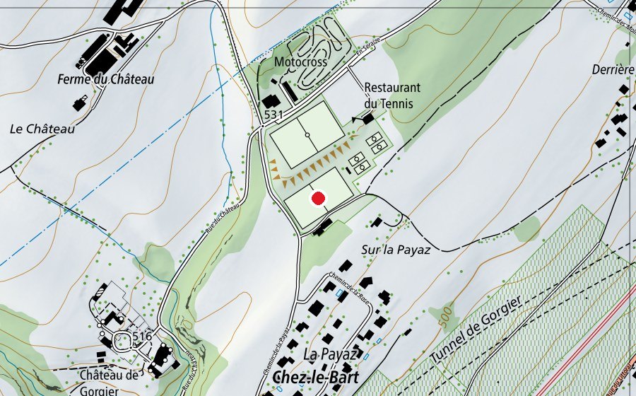 Mappa con la posizione di En Seraise (Campo sportivo)