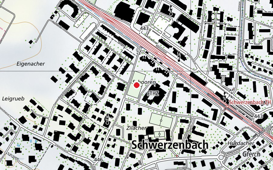 Carte indiquant l’emplacement de ETH (Terrain de sport)