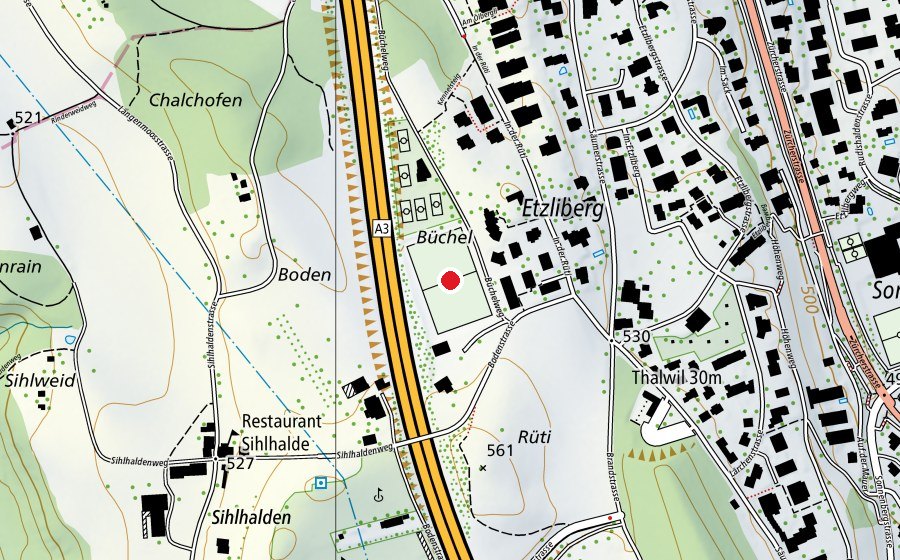 Mappa con la posizione di Etzliberg (Campo sportivo)