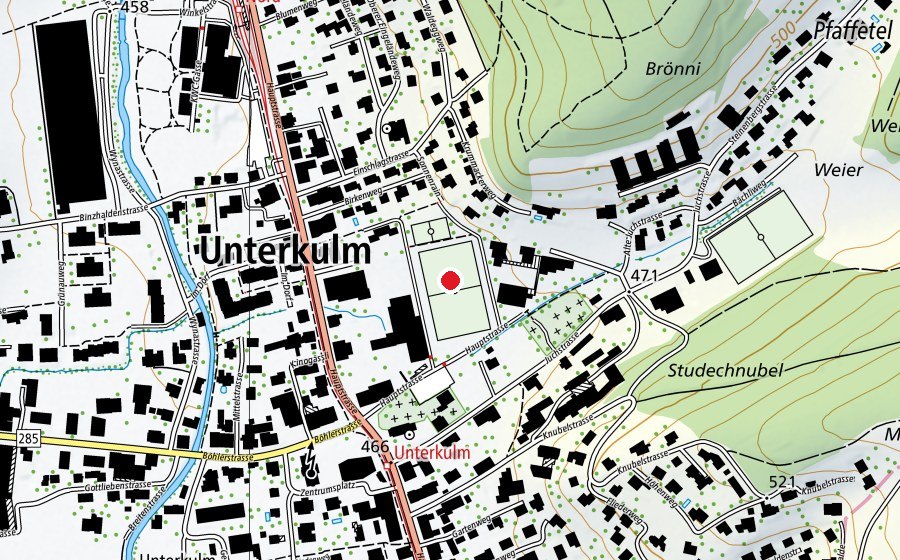 Karte mit dem Standort von Färberacker (Sportplatz)