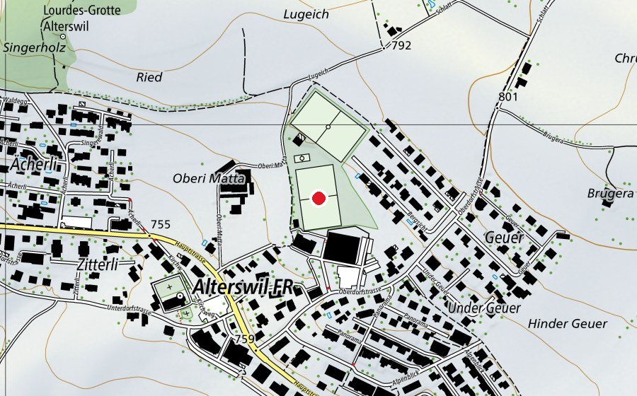 Map showing the location of FC Alterswil (Sports field)