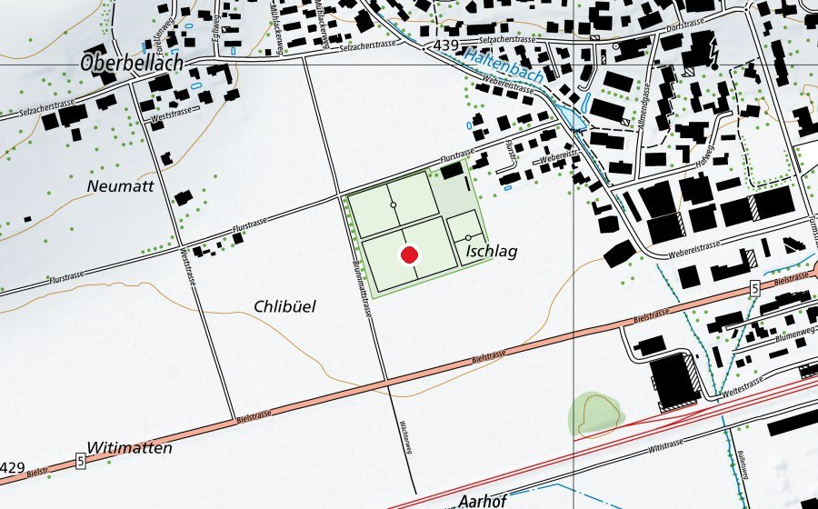 Map showing the location of FC - Bellach (Sports field)