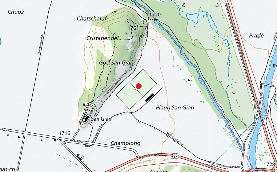 Map showing the location of FC Celerina (Sports field)
