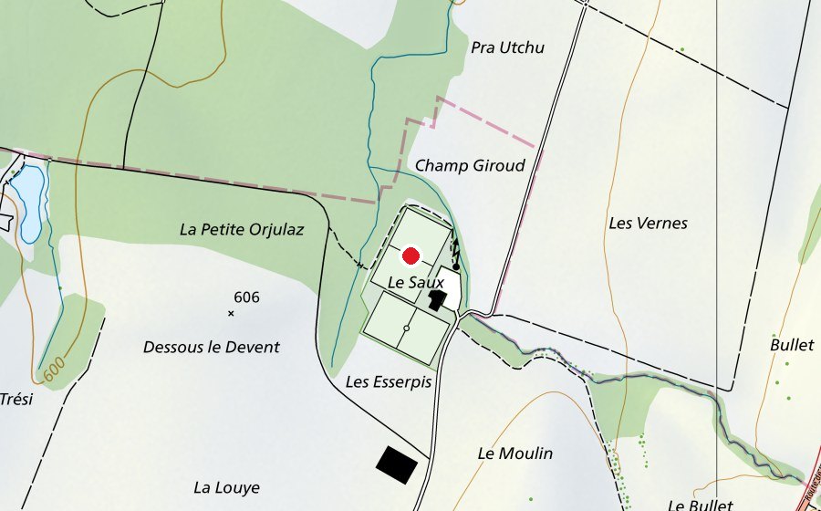 Map showing the location of FC Etagnières (Sports field)