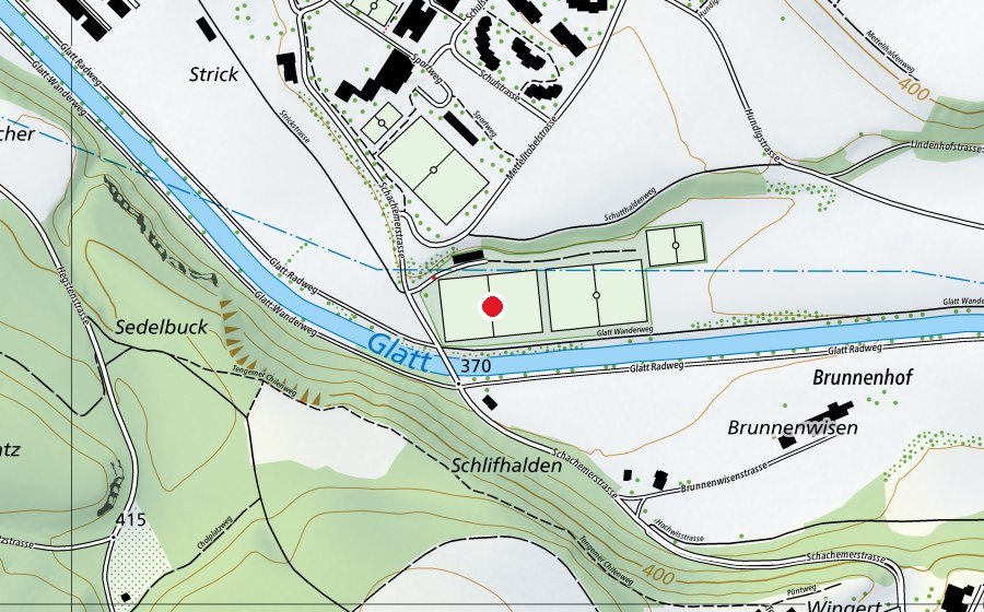 Carte indiquant l’emplacement de FC-Glattfelden Platz 1 (Terrain de sport)