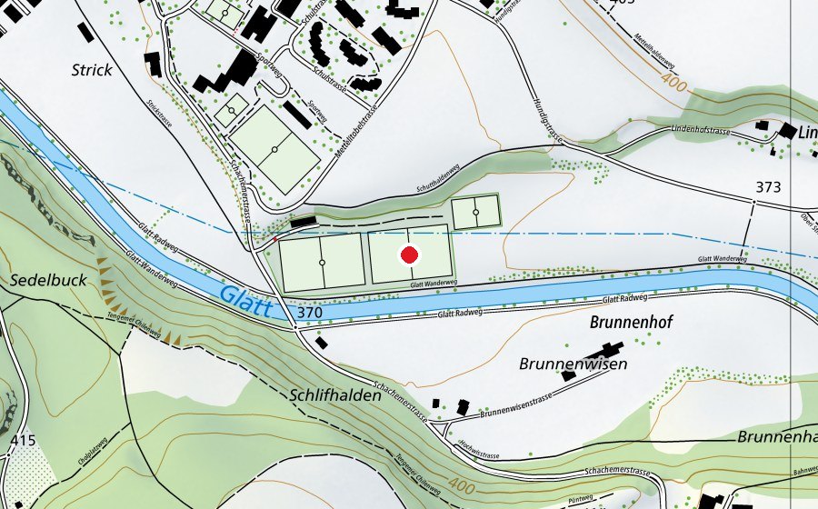 Carte indiquant l’emplacement de FC-Glattfelden Platz 2 (Terrain de sport)